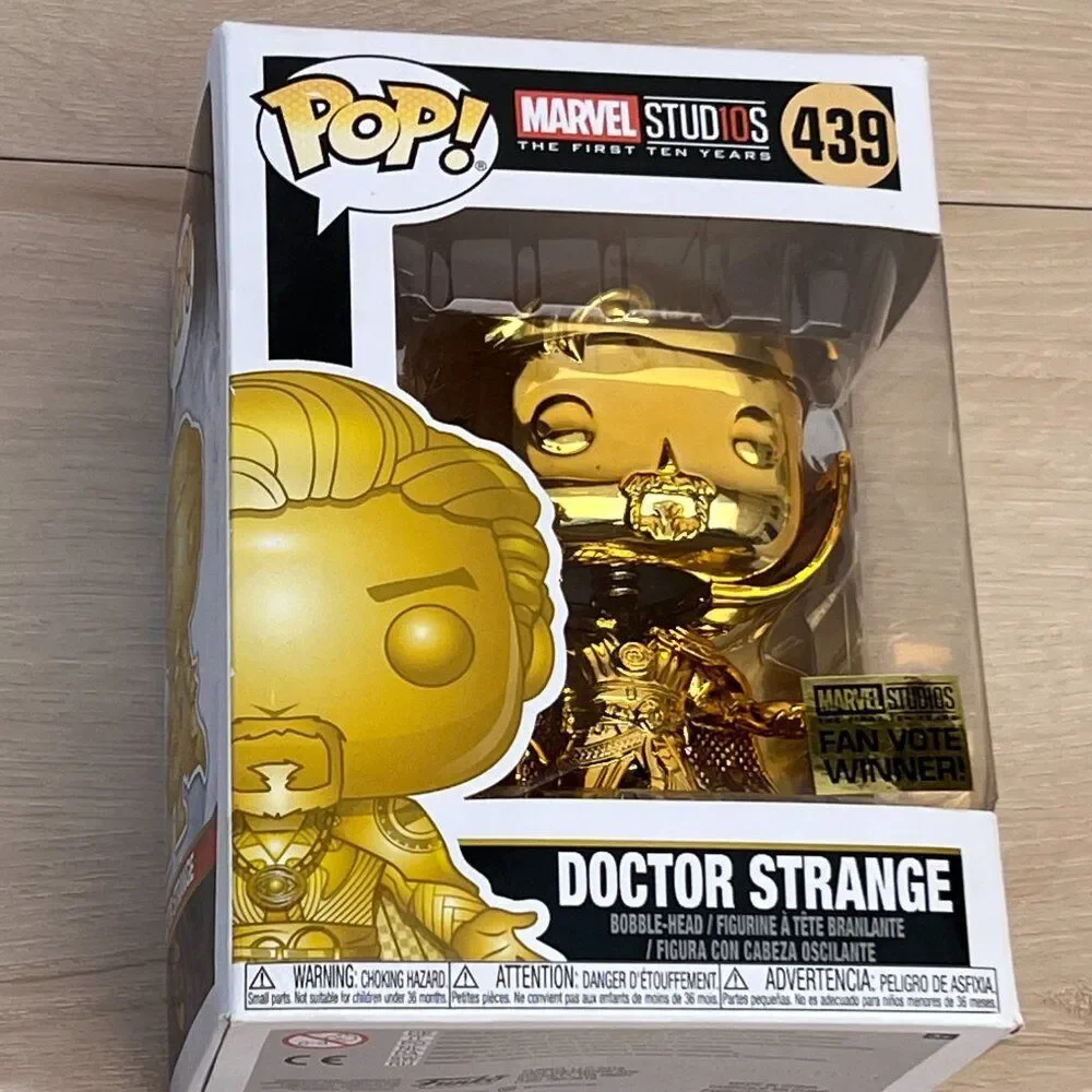 NIB Funko Marvel Studios The First Ten Years 439 Doctor Strange Gold Fan Winner